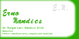 erno mandics business card